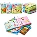FunsLane Soft Cloth Books for First Year Babies, Non-Toxic, Fabric Colorful Crinkle Books, Baby Gift Educational Toys, Baby Shower Present for Boys and Girls(Pack of 3)