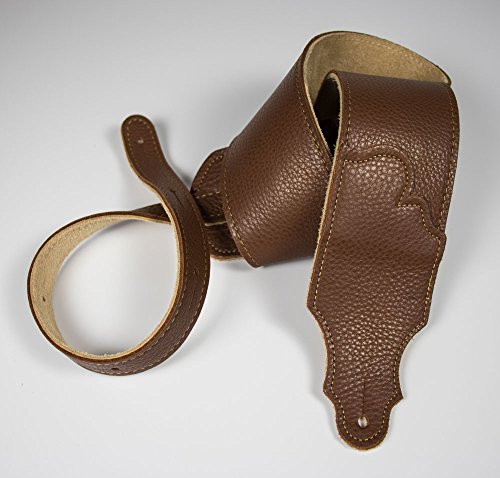Franklin Strap 3" Original Natural Glove Leather with Suede Backing Guitar Strap Caramel/Gold Stitching