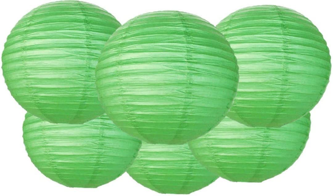 Matissa Pack of 6 Paper Lantern Lampshade Party Birthday Baby Shower Wedding Celebration Decoration (Light Green, 4" (10 cm))