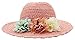 Bienvenu Girl Kids Summer Wide Brim Floppy Beach Sun Visor Hat with Flowers, Pink