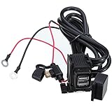 DecoStain 3.1Amp Motorcycle USB Charger Kit Inline Fuse Dual Waterproof Port for Phone GPS Gopro