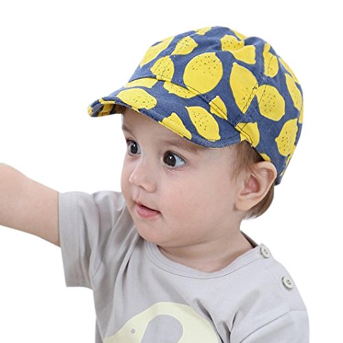 Besooly Boy Girl Summer Cap Lemon Fruit Baseball Cap Cute Sunscreen Hat Infant Baby Favorite Adjustable (Blue)