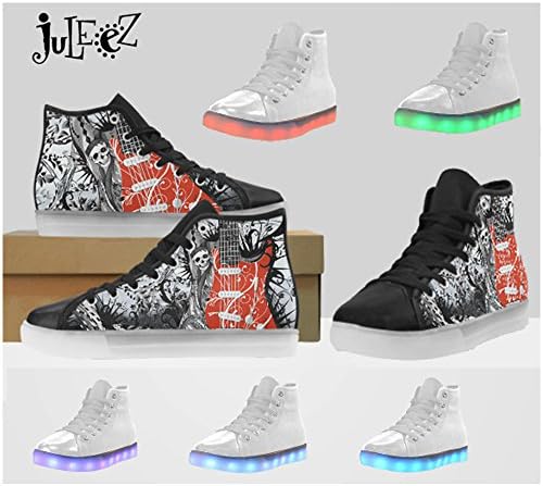Men's LED Light Up Sneaker Skull Guitar
