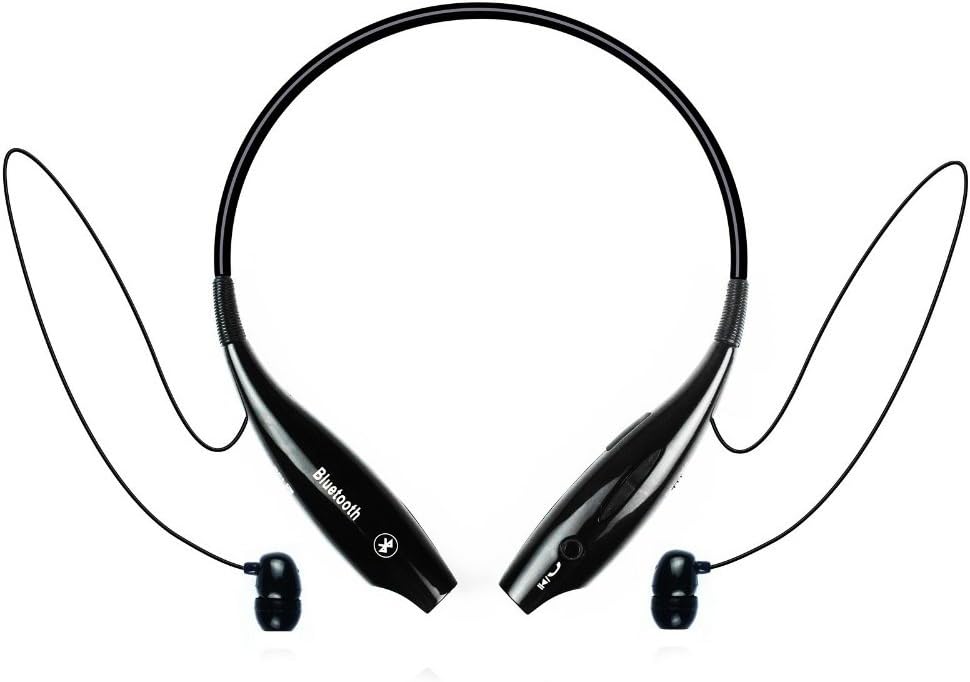 IBSound® HV 800 Bluetooth Headset - A2dp Wireless Music Stereo Universal Neckband Headphone - for iPhone 6 plus 6 5 5S 5C 4 4S, iPad Air 2 Air 4 3 2, iPad Mini 3 2 Restina, Nokia, HTC, Samsung Z, Galaxy Alpha, Galaxy S4, LG Optimus G3 G2,G Flex, G Pro 2, G Pad, Moto, PC, iPad, PSP and etc - 1 Year Warranty (Black)