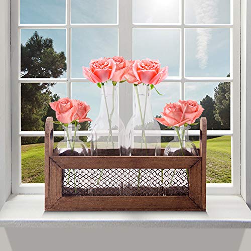 2 Flower+Vases+Wooden+Rack+Chicken