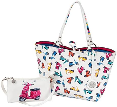 Sydney Love Easy Rider Reversible Tote &amp; Wristlet Set, Vespa Scooter / Stripes