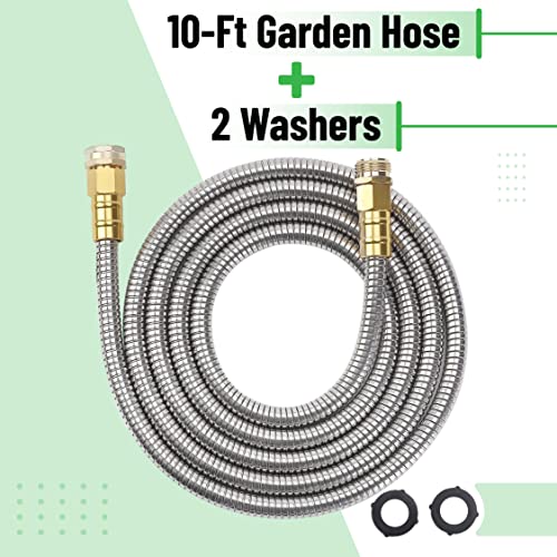UNCO- Metal Garden Hose, 10 Feet Stainless Steel No Kink, Durable Flexible photo 12