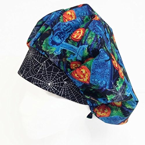 Graveyard Jack Bouffant Halloween Scrub Hat