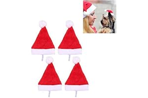 Yahpetes Dog Cat Pet Santa Hat Christmas Santa Claus 4 Pcs Pet Christmas Hat 5.5"X7.8" Dog Costume for Puppy Kitten Small Cats Dogs Pets