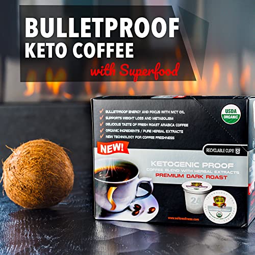 SOLLO KETO Dark Roast Infused Coffee Pods, 0 g CARBS, Coconut MCT Oil