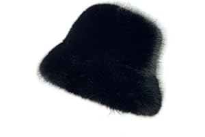 BSYLOO Fuzzy Faux Fur Diva Bucket Hat for Women - Luxurious Winter Hat for Fashionable Ladies