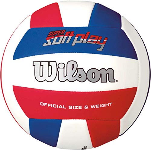 Wilson Super Soft Play Volleyball Red/White/Blue (Best Volleyball For Beginners)