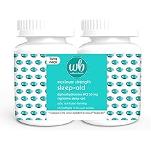 Wellness Basics Maximum Strength Sleep-Aid Diphenhydramine Softgel Twin Pack, 192 Count