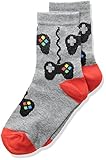 K. Bell Socks Boys' Big Novelty Crew, Charcoal