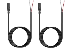 OTHOKING 4FT DC 5.5MM x 2.5MM Female Plug to Bare Wire Open End Power Wire Supply Repair Cable,Barrel Connector for CCTV Camera,DVR,LED Strip Light Etc-2 Pack