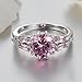 Psiroy 925 Sterling Silver Created Pink Topaz Filled Split Shank Band Cocktail Ring Size 9