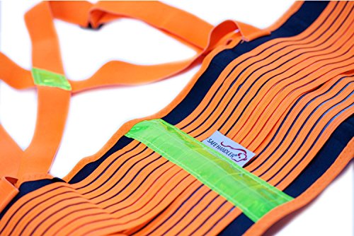 SAFE HANDLER Lifting Support Weight Belt - Orange & Black Reflective| Lower Back Brace Protects & Relieves Back Pain, Support Belt with Dual Adjustable Straps and Breathable Mesh Panels, X-LARGE