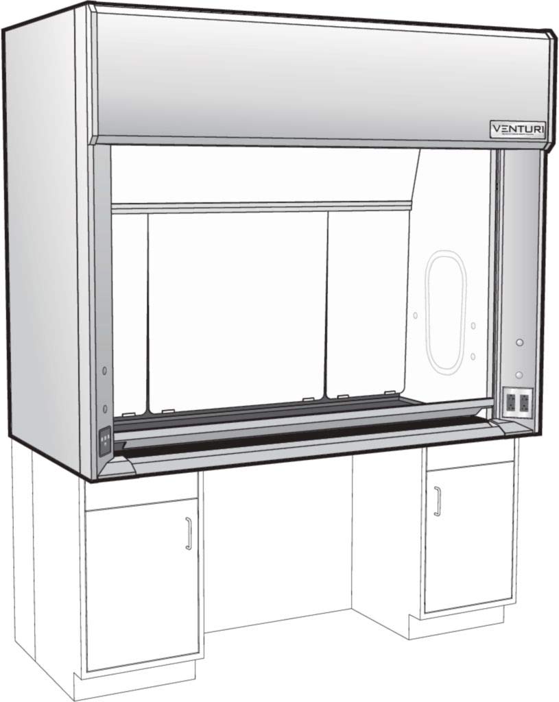 V15F282472SN 24" Venturi V15 General Purpose Bench Fume Hood, ADA