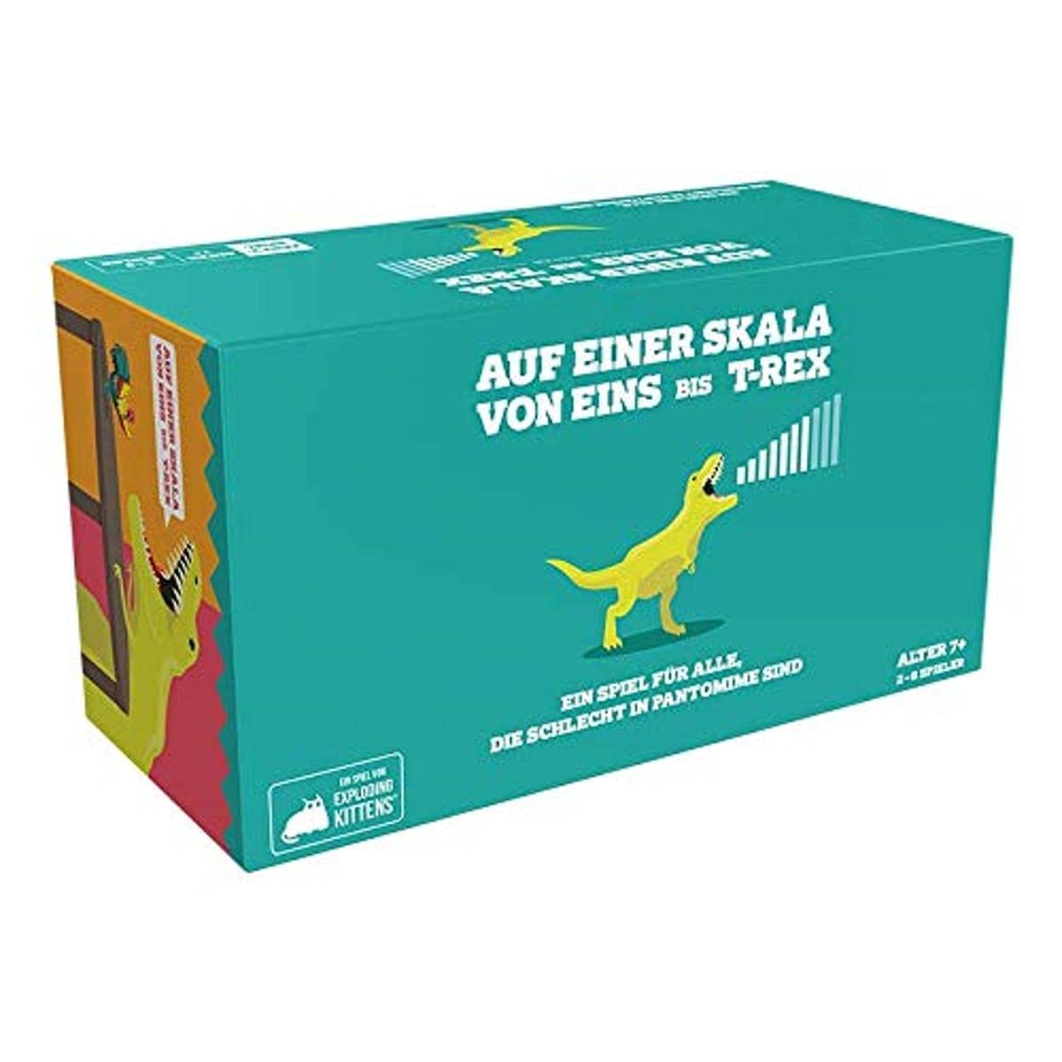 Exploding Kittens | On a Scale from One to T-rex | Party Game | Card Game | 2-8 Players | From 7+ Years | 15+ Minutes | German