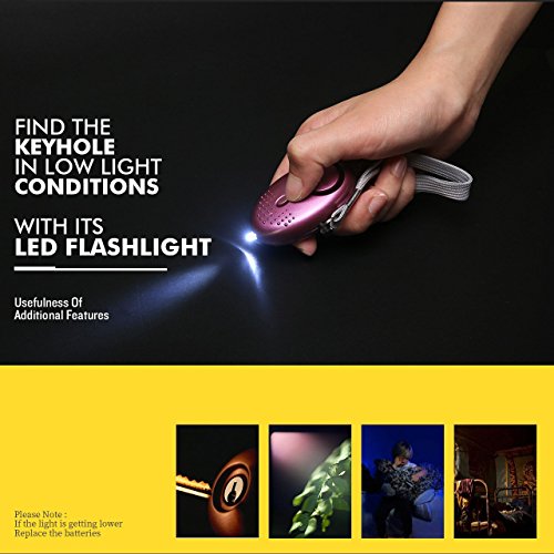 Personal-Alarm-IEKA-140-DB-Emergency-Safety-Key-Chain-Siren-Self-Defense-Security-Sound-Alarm-with-Safe-Mini-Flashlight-Best-for-Kids-Women-Elderly-Night-Workers-and-Valentines-Day-Gift-Purple