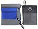 YOTRIM Microfiber Towels for Sports, Gym, Travel, Yoga, Camping and Hiking | Quick Drying, Lightweight and Super Absorbent [The Easiest Way to Dry Off Your Body Fast] 2-Pack Gray 40x21 Blue 16x16