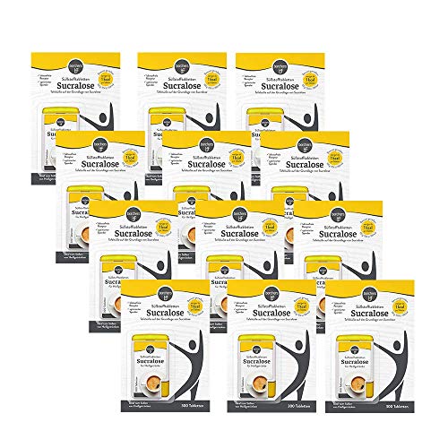 BORCHERS Sucralose SüÃstofftabletten, TafelsüÃe 12x 300 Tabletten, Sucralose-Zucker-Mischung, kalorienarm, praktischer Spender, SüÃungsmittel, Zuckeralternative