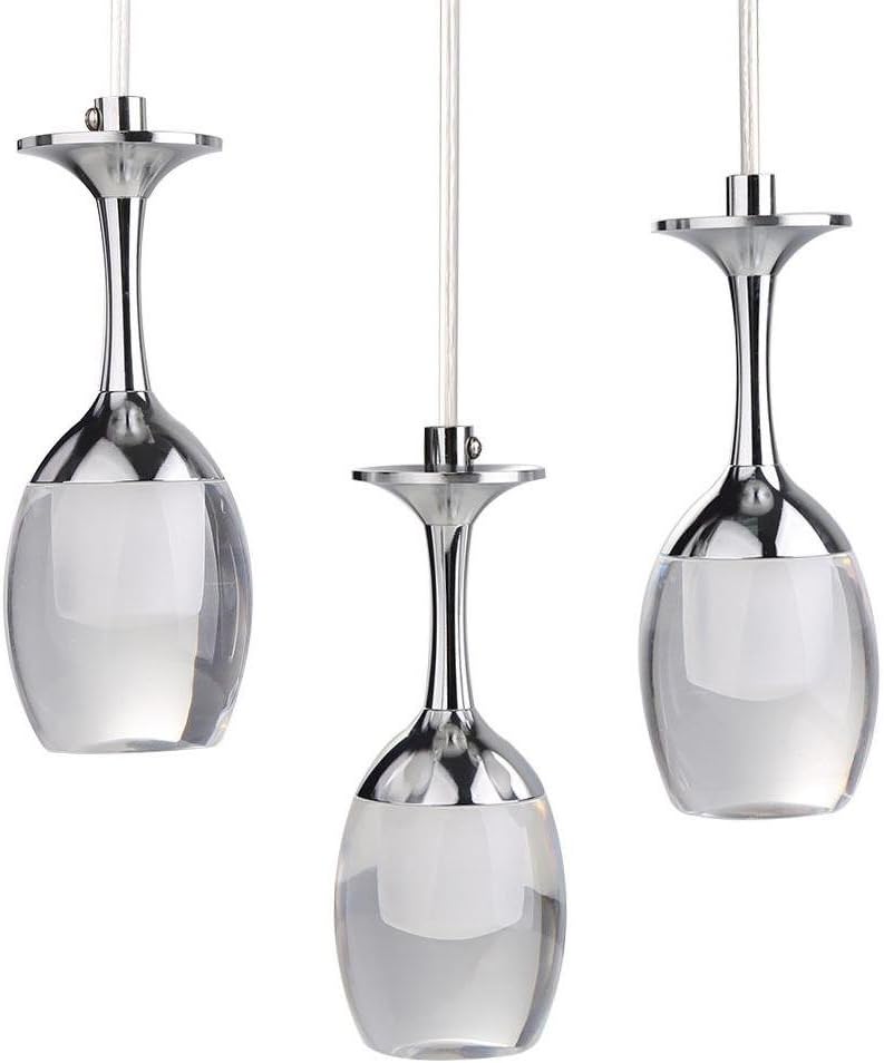 Modern LED Kronleuchter Weinglas 9W mit 3 Leuchten hängende