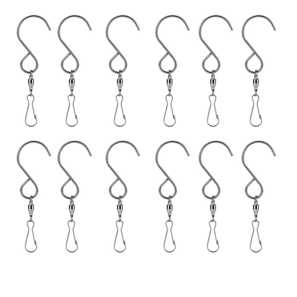 Cabilock 16pc S Hook String Lights Clips Hanging Chain Hook Swivel s Stainless Steel s Self-Rotating S s Display s up Stainless Steel to Rotate Hanger Clip Rotary s