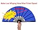 Amajiji Large Folding Fan, Chinease/Japanese Folding Nylon-Cloth Hand Fan, Women Hand Folding Fans Hand Fan Gift fan Craft fan Folding Fan Dance Fan (Blue)