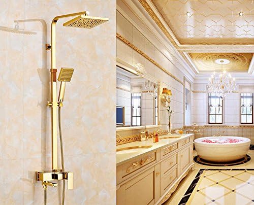 AQiMM Waterfall Spout Commercial Bathroom Sink Faucet Waterfall Chrome Tap For Brass Shower Gold Square Hot And Cold Water Set Sink Basin Mixer Taps Basin Mixer Tap