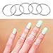 luzen 7pcs Simple Gold-Tone Shiny Cute Gothic Punk Stack Plain Above Knuckle Midi Finger Band Rings Joint Mid Ring Set Tip Stacking Rings (Silver)