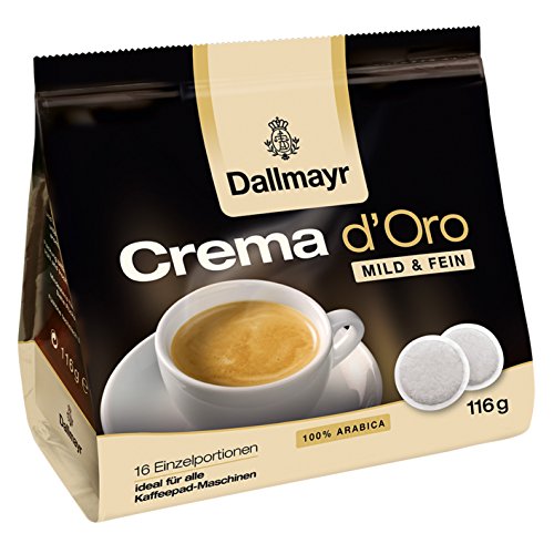 Dallmayr Crema d'Oro Pods, 4.4-Ounce, 16-Count Coffee Pods (Pack of 3)