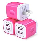 USB Plug Adapter, AILKIN Universal Travel Charger 3-Pack 2.1A/5V Dual USB Wall Charger Power Station Cube Replacement for iPhone X 8/7/6/6S Plus 5S, iPad, Samsung Galaxy S8/S7/S6 Edge, HTC, LG, Moto