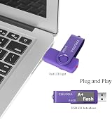 ENUODA 64GB USB 2.0 Memory Stick Purple Swivel Flash Drive view 5
