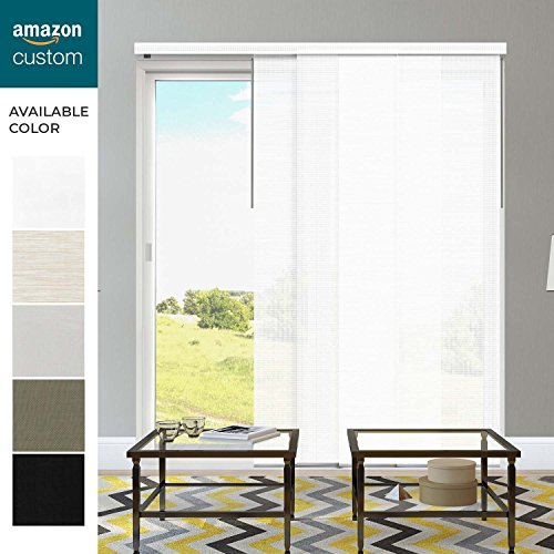 CHICOLOGY Custom-Made Cordless Sliding Panel Track Blinds,Gaza Rice (5% Solar),Outside Mount.78.5" W X 84" H