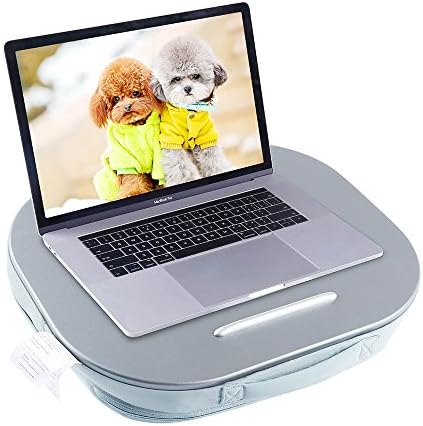 Lap Desk Multi-function Knee Pad for Laptop Macbook iPad Tablet Comfortable Cushion- Round (gray, 16x4x14inch)