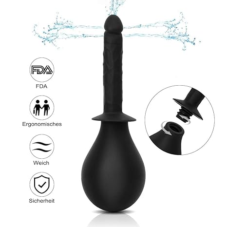 Silikon Analdusche, VICIVIYA Intimdusche, Klistierspritze Anal & Vaginal Dusche Enema Irrigator zur Darmreinigung Anal-Spülun