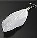 Clearance! Elogoog Fashion Jewelry 11cm Angel Metal Wing Bohemian Handmade Vintage Feather Long Drop Earrings (White)