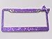 TASIRO 7 Row Pure Handmade Bling Bling Rhinestones Stainless Steel Metal License Plate Frame With Bow Bonus 2 Matching Screws&Caps (Dark purple/Darkpurple bowknot)