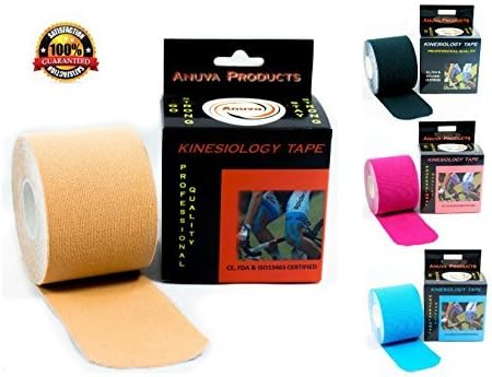 Kinesiology Tape - Downloadable Kinesiology Taping Instructions - Professional Quality (Finger Print Tape) - 2 Inch x 16.4 Feet Uncut Rolls - Waterproof Tape - Sport Tape - Kinesio Tape.