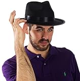 Black Fedora Gangster Hat Costume Accessory - Funny Party Hats (2 Pack - Black & White)