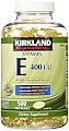 Kirkland Signature Vitamin E 400 I.U. 500 Softgels, Bottle
