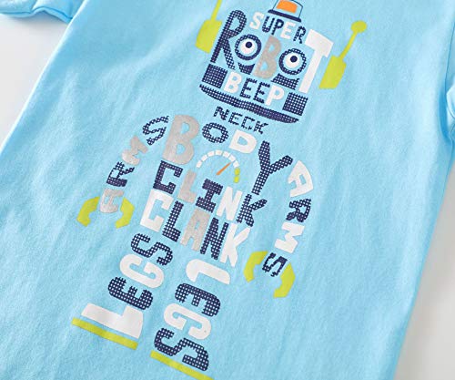 Frogwill Toddler Boys The Little Monster Truck Tee and Shorts Set 18M-7Y (7 Long, Robot) - Thumbnail 3