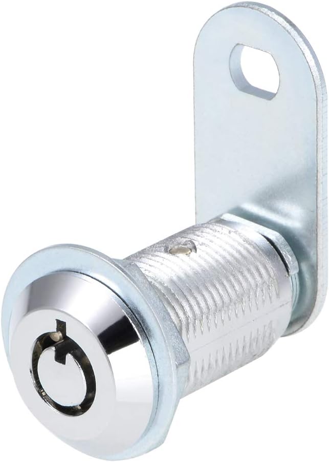 sourcing map Tubular Cam Lock, 1-1/8" Cylinder Length, Fits Up to 3/4" Thick Panel Keyed Alike, 2Pcs, Chrome - Image 3