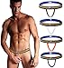 Arjen Kroos Men's Sexy Thong Underwear Jockstrap G-String T-Back (Medium, Black/White/Blue/Orange)