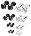 ORAZIO 6-8 Pairs 18G Stainless Steel Ear Stud Piercing Barbell Studs Earrings Round Cubic Zirconia Inlaid