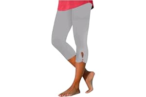 YMADREIG Capri Leggings for Women 2024 Casual Summer Capri Pants Stretch Slimming Workout Yoga Pants Hollow Out Leggings