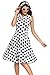 Roswear Women's Vintage 1950's Polka Dot A-Line Belted Skater Dress S-XXXXL
