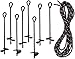 Ashman Black Ground Anchor (8 Pack) 15 Inches in Length and 10MM Thick in Diameter with 25 Feet of Rope primary