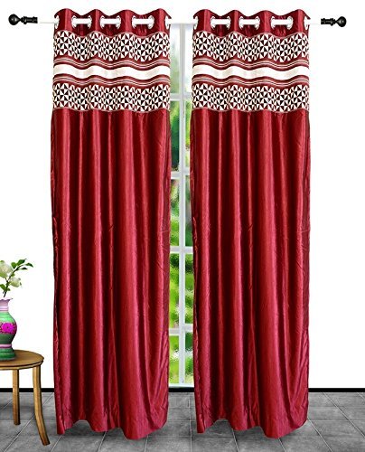 Buy Ashoka Foam Color Full 01 Silk Velvet Door Curtains 7 Ft X 4